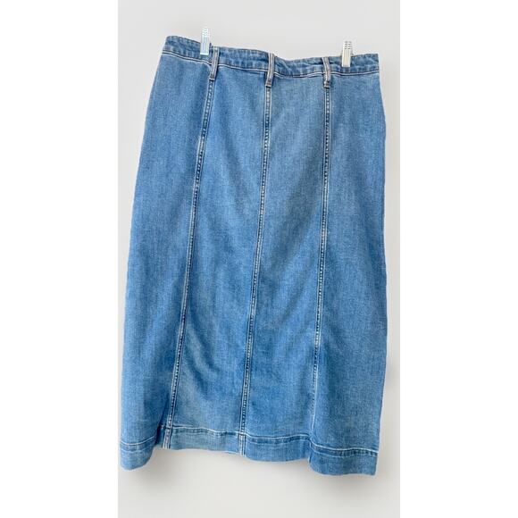 Ann Taylor Weekend Maxi Skirt Women's Blue Jean Denim Size 12 - Picture 2 of 6